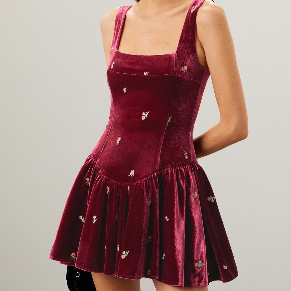 WeWoreWhat corset peplum mini dress